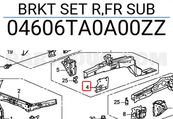 Honda 04606TA0A00ZZ BRKT SET R,FR SUB
