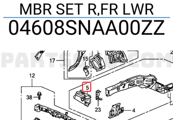 Honda 04608SNAA00ZZ MBR SET R,FR LWR