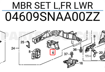 Honda 04609SNAA00ZZ MBR SET L,FR LWR