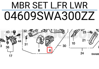 Honda 04609SWA300ZZ MBR SET L,FR LWR