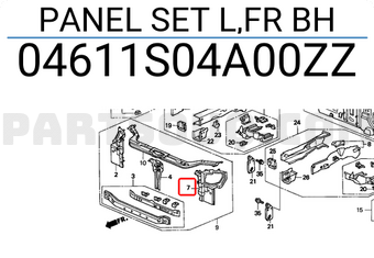 Honda 04611S04A00ZZ PANEL SET L,FR BH