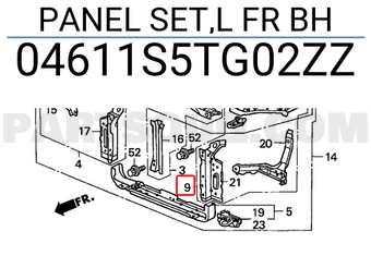 Honda 04611S5TG02ZZ PANEL SET,L FR BH