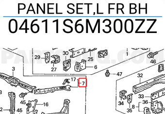 Honda 04611S6M300ZZ PANEL SET,L FR BH