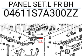 Honda 04611S7A300ZZ PANEL SET,L FR BH