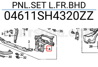 Honda 04611SH4320ZZ PNL.SET L.FR.BHD