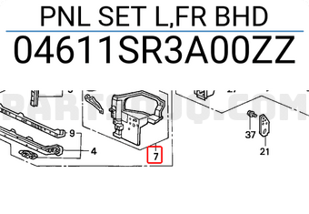 Honda 04611SR3A00ZZ PNL SET L,FR BHD