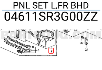 Honda 04611SR3G00ZZ PNL SET L,FR BHD