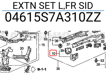 Honda 04615S7A310ZZ EXTN SET L,FR SID