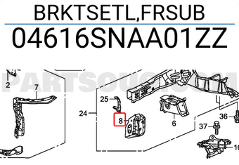 Honda 04616SNAA01ZZ BRKTSETL,FRSUB