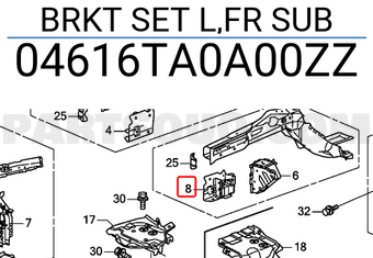 Honda 04616TA0A00ZZ BRKT SET L,FR SUB