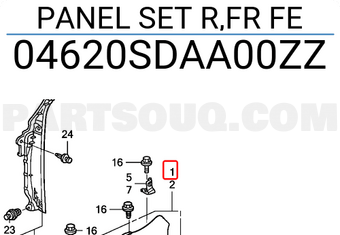 Honda 04620SDAA00ZZ PANEL SET R,FR FE