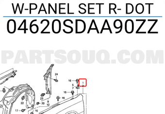 Honda 04620SDAA90ZZ W-PANEL SET R- DOT