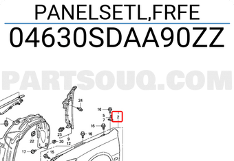 Honda 04630SDAA90ZZ PANELSETL,FRFE