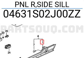 Honda 04631S02J00ZZ PNL R,SIDE SILL