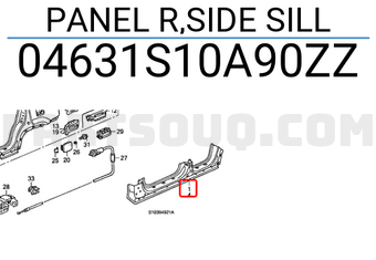 Honda 04631S10A90ZZ PANEL R,SIDE SILL