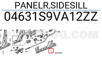 Honda 04631S9VA12ZZ PANELR,SIDESILL