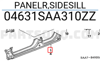 Honda 04631SAA310ZZ PANELR,SIDESILL