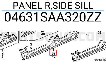 Honda 04631SAA320ZZ PANEL R,SIDE SILL