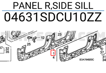 Honda 04631SDCU10ZZ PANEL R,SIDE SILL