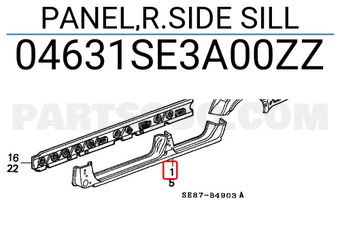 Honda 04631SE3A00ZZ PANEL,R.SIDE SILL