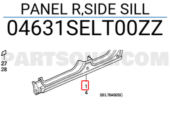 Honda 04631SELT00ZZ PANEL R,SIDE SILL