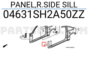 Honda 04631SH2A50ZZ PANEL,R.SIDE SILL