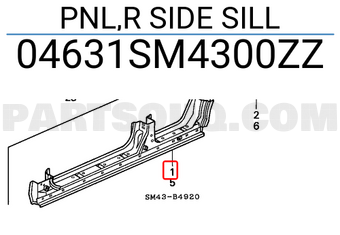 Honda 04631SM4300ZZ PNL,R SIDE SILL