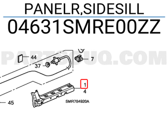 Honda 04631SMRE00ZZ PANELR,SIDESILL