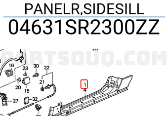Honda 04631SR2300ZZ PANELR,SIDESILL