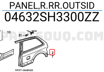 Honda 04632SH3300ZZ PANEL,R.RR.OUTSID