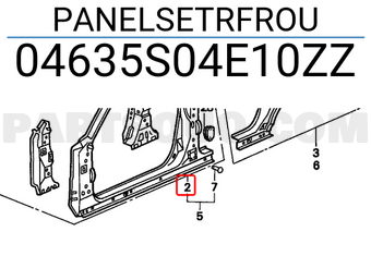 Honda 04635S04E10ZZ PANELSETRFROU