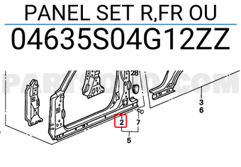 Honda 04635S04G12ZZ PANEL SET R,FR OU