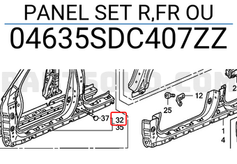 Honda 04635SDC407ZZ PANEL SET R,FR OU