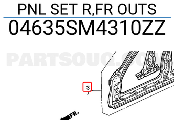 Honda 04635SM4310ZZ PNL SET R,FR OUTS