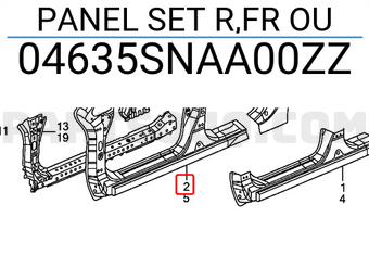 Honda 04635SNAA00ZZ PANEL SET R,FR OU