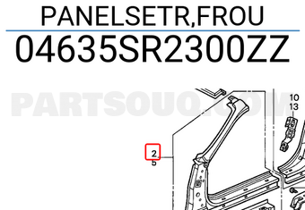 Honda 04635SR2300ZZ PANELSETR,FROU