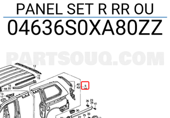Honda 04636S0XA80ZZ PANEL SET R RR OU