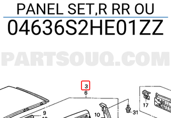 Honda 04636S2HE01ZZ PANEL SET,R RR OU