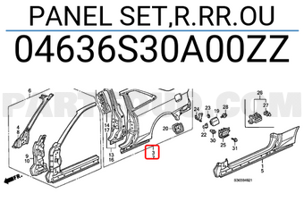 Honda 04636S30A00ZZ PANEL SET,R.RR.OU