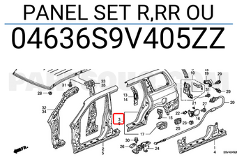 Honda 04636S9V405ZZ PANEL SET R,RR OU