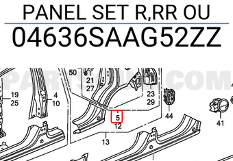 Honda 04636SAAG52ZZ PANEL SET R,RR OU