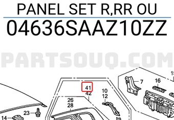 Honda 04636SAAZ10ZZ PANEL SET R,RR OU