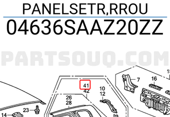 Honda 04636SAAZ20ZZ PANELSETR,RROU