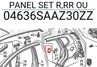 Honda 04636SAAZ30ZZ PANEL SET R,RR OU