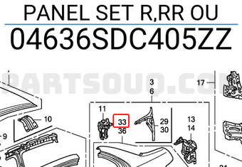 Honda 04636SDC405ZZ PANEL SET R,RR OU