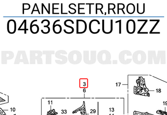 Honda 04636SDCU10ZZ PANELSETR,RROU
