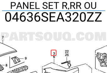 Honda 04636SEA320ZZ PANEL SET R,RR OU