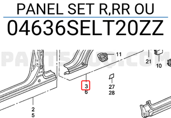 Honda 04636SELT20ZZ PANEL SET R,RR OU