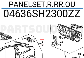 Honda 04636SH2300ZZ PANELSET,R.RR.OU