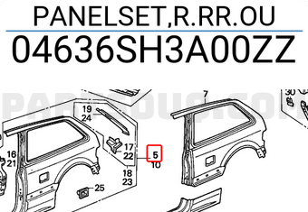 Honda 04636SH3A00ZZ PANELSET,R.RR.OU
